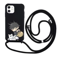 jujutsu kaisen anime cute cartoon phone case necklace lanyard for iphone 12 11 8 7 se 2020 mini pro x xs xr max plus