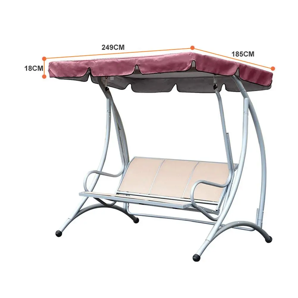 

195x125x15cm Large Capacity Patio Canopy Swing Cover Waterproof Sun Shade Swing Awning Dust Proof Cover Swing Top Cover