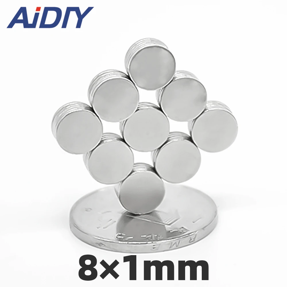 AIDIY 10 шт. неодимовые магниты 15 × 1 12 × 2 8x3 10x1 10x2 6 × 4 мм Мини N35 Круглый дисковый магнит очень сильные магниты никель редкоземельные