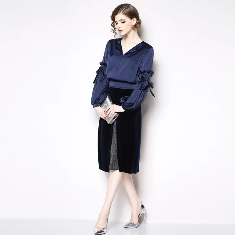 Высокое качество костюм с юбкой 2021 модные Подиумные сапоги для осени и зимы