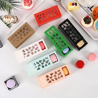 6colors free shipping macarons box cookie package baking small cake box for chocolate edding decoration food package box 10pcs