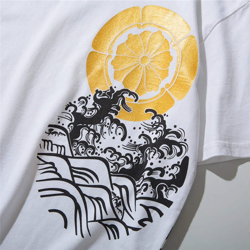 

Bebovizi Men Harajuku T Shirt Waves Carp Hip Hop T-Shirts Streetwear Summer Short Sleeve Tshirt Japanese Style Cotton Tops Tees