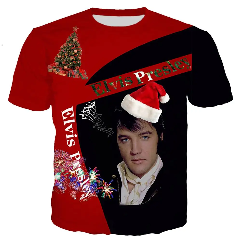 Новое поступление рок звезда Рождество Elvis Presley 3D принт мужская и женская модная