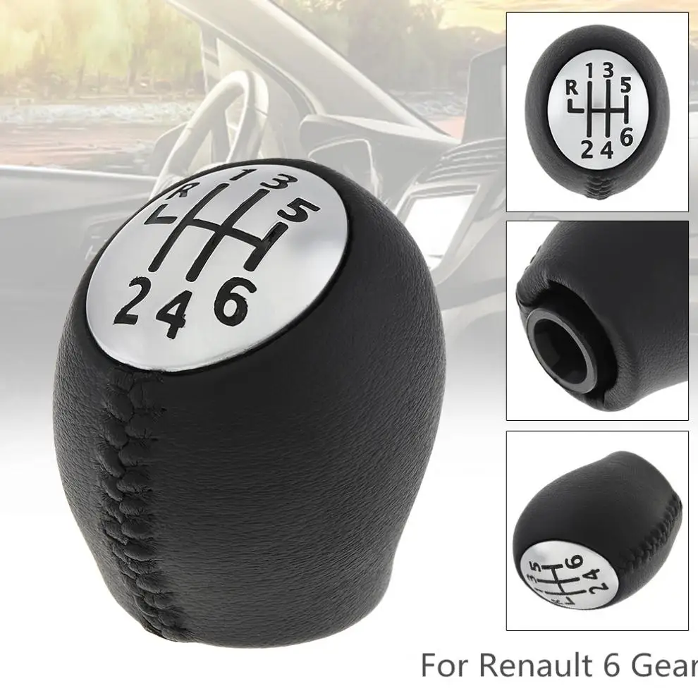 6 скоростей ABS пластик кожа ручной рычаг переключения передач Ручка Подходит для