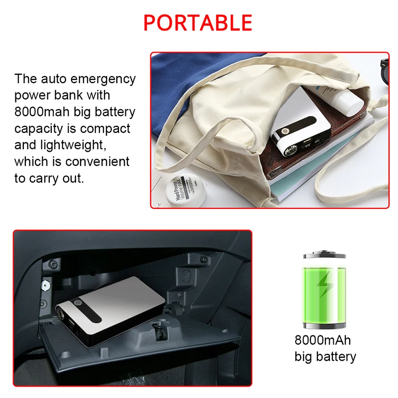 Мини автомобиль Onever пусковое устройство для аварийного запуска ультратонкое