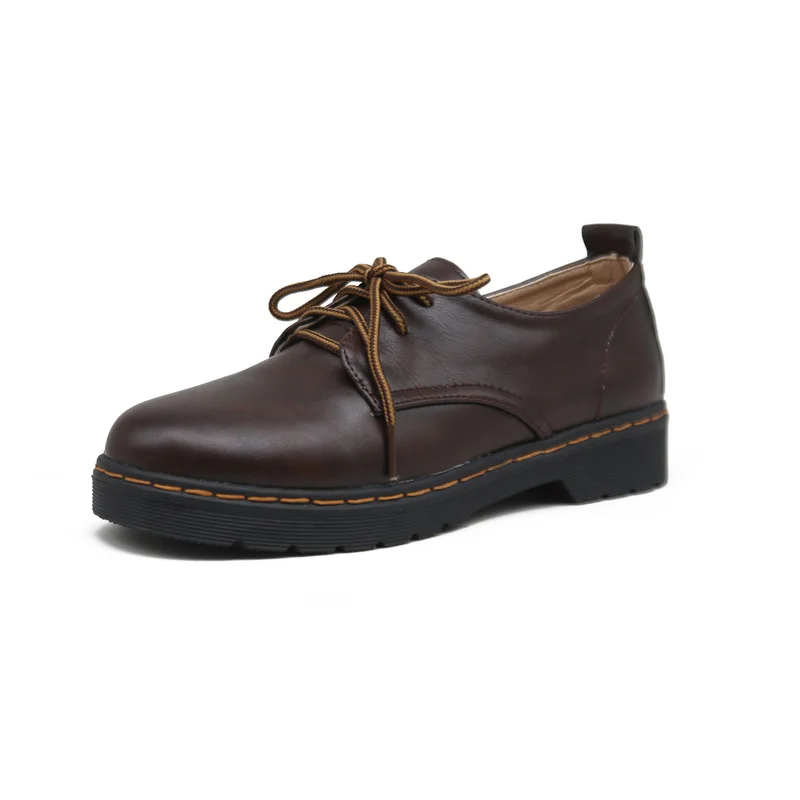 

Women Flats New British Style Oxford Shoes Women Casual Lace Up Pu Flats Shoes Female Creepers Zapatos Mujer Ladies Shoes U14-30