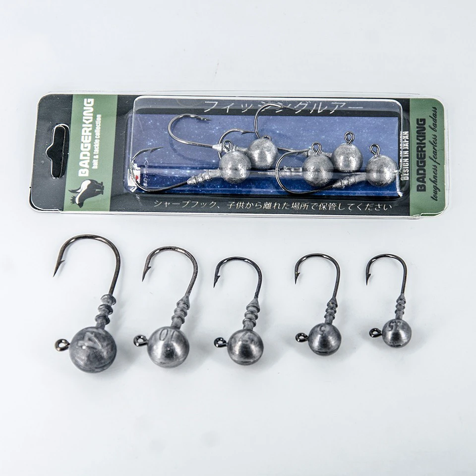 5 шт./лот свинцовая блесна головки Крючки Мягкая приманка комплект рыболовных