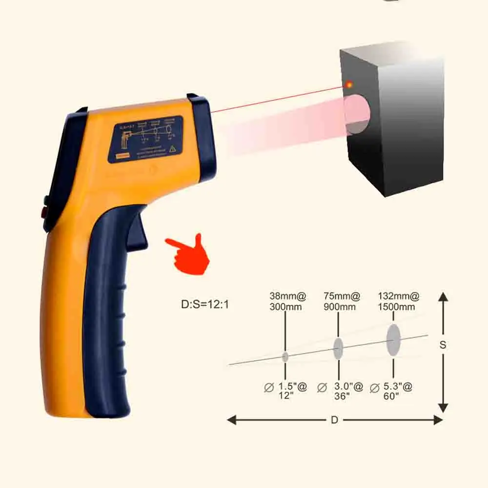 Бесконтактный Инфракрасный цифровой термометр с ЖК экраном для измерения