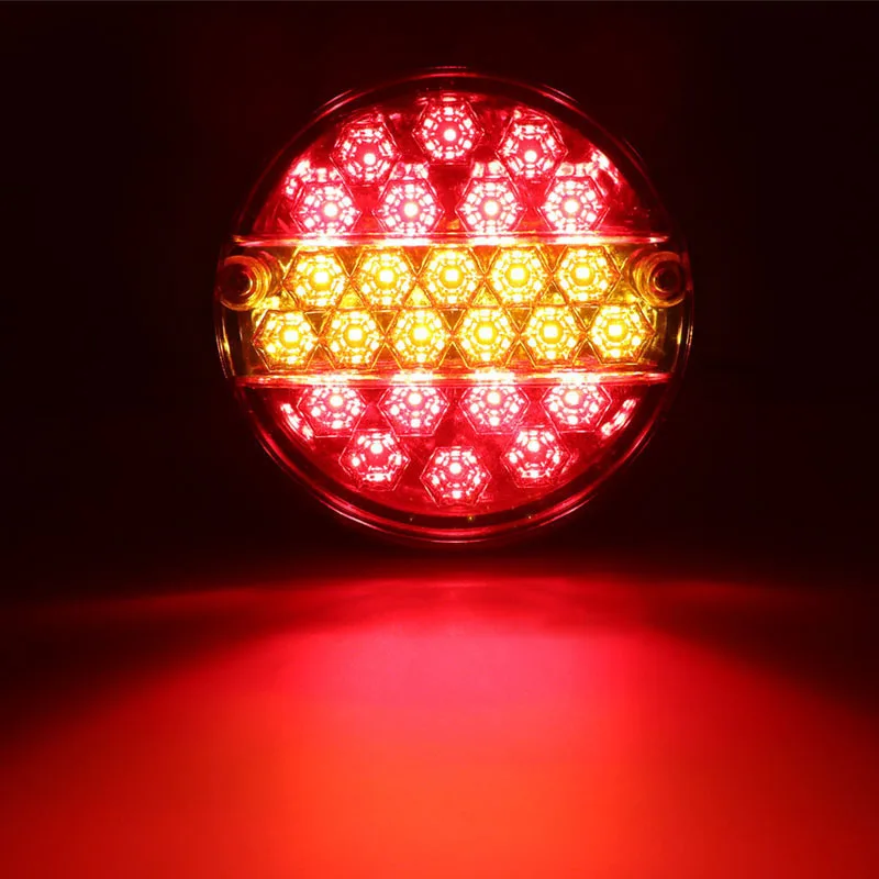 

2Pcs 12V 24V 20 Led Car Trailer Tail Universal Lights Truck Round Taillight Rear Brake Stop Indicator Turn Signal Lamp