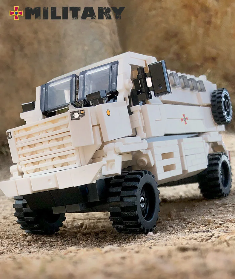 Moderner Militär-Ukraine-KPA3-Muldenkipper Batisbricks MOC Baustein-Modell Krankenwagen Bausteine Spielzeug für Geschenke – Detail 6