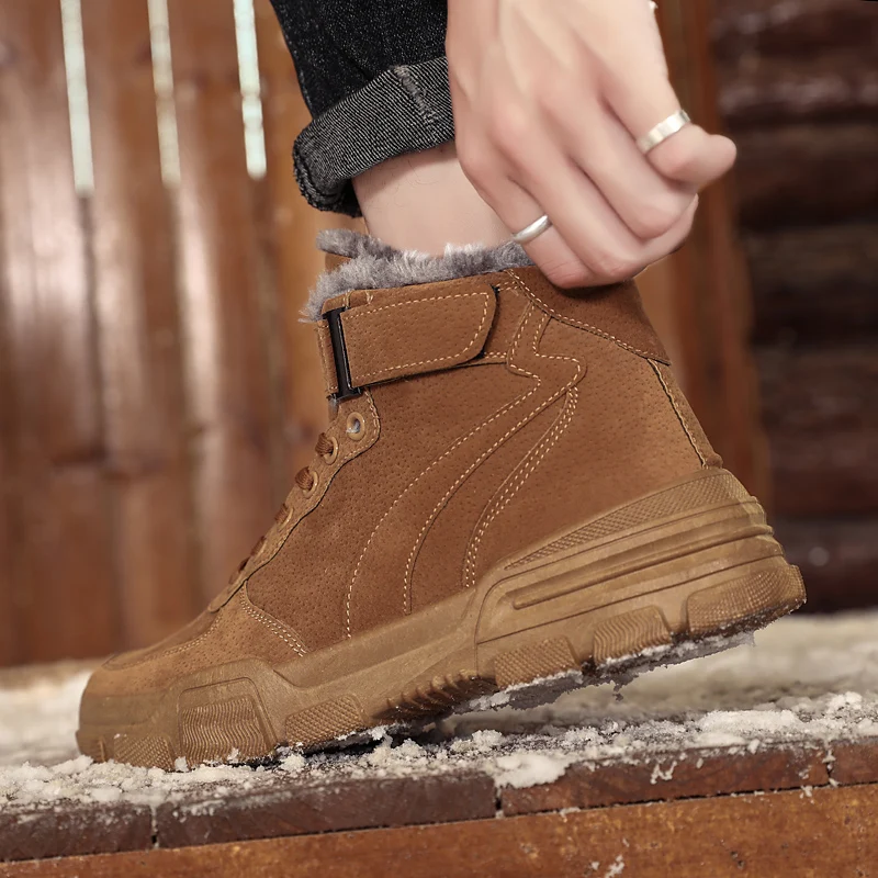 Мужские зимние ботинки теплая обувь мужская повседневная удобные мужские для