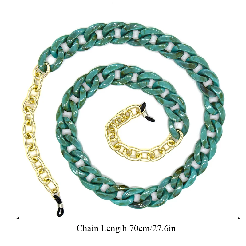 

Fashion Acrylic Metal Glasses Chain Anti-Slip Rope For Women Girl Solid Color Cool Non-Slip Sleeves Glasses Legs Accessories