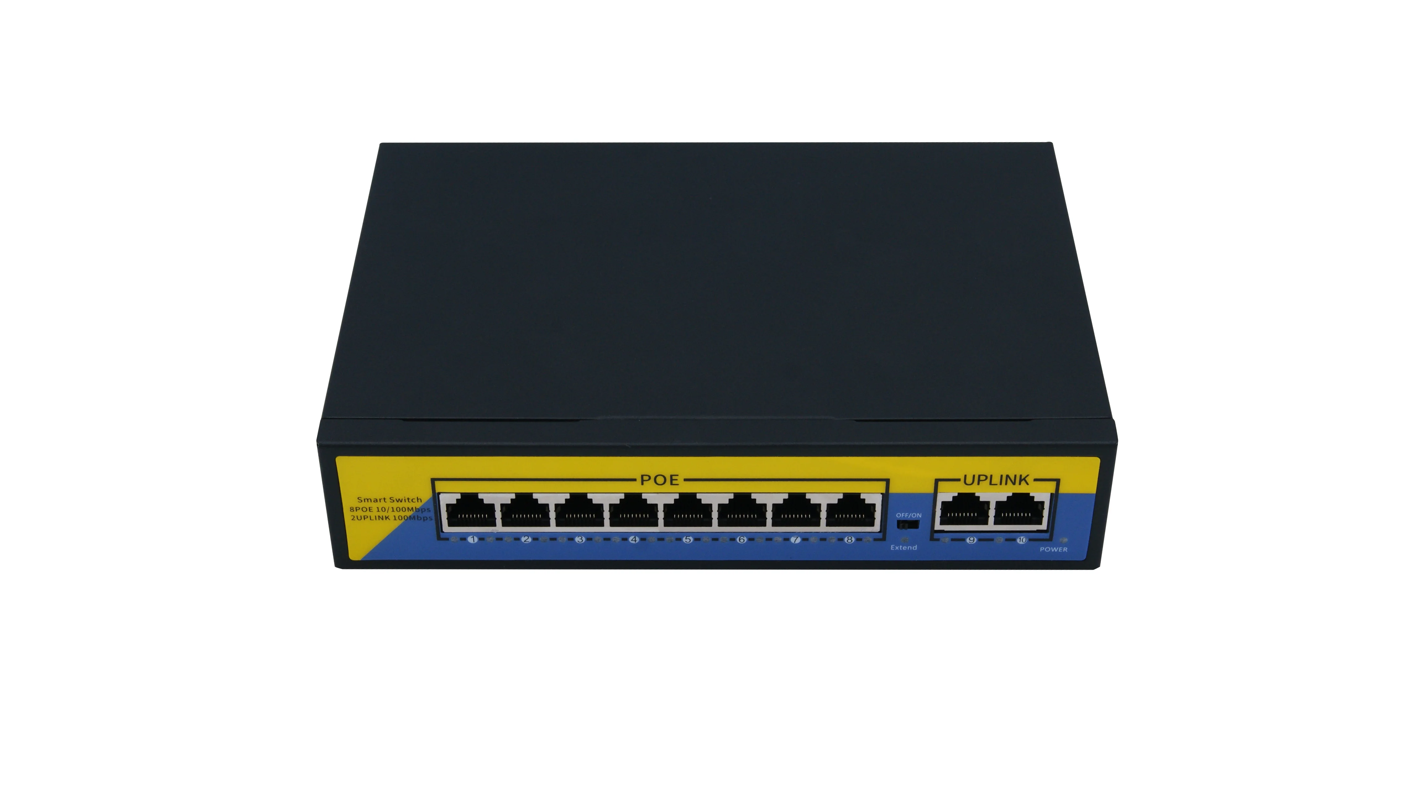 KuWFi 10 портовый коммутатор PoE, 2 порта UpLink, 802.3af/at, 120 Вт Встроенная Мощность, Vlan до 250 м, металлический сетевой коммутатор Plug& Play