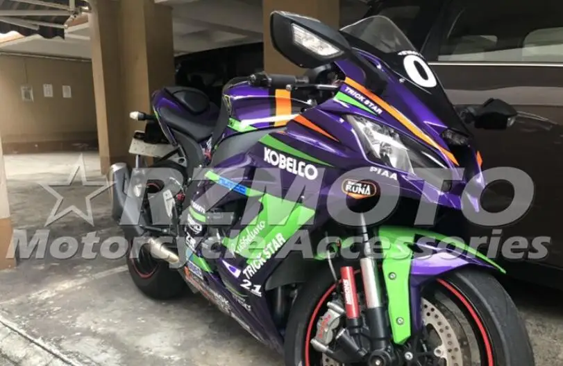 ABS мотоцикл обтекатель комплект подходит для kawasaki Ninja ZX-10R zx10r 10r 16 17 на заказ Фиолетовый Зеленый Прохладный