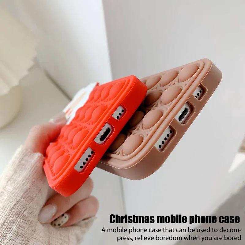 Чехол для телефона с Санта Клаусом iPhone 13 12 11 Pro Max mini Рождественский чехол оленем