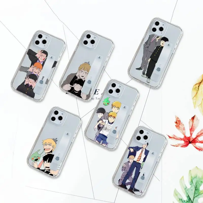 

Mob Psycho 100 anime Phone Case Transparent For iPhone 7 8 11 12 se 2020 mini pro X XS XR MAX Plus