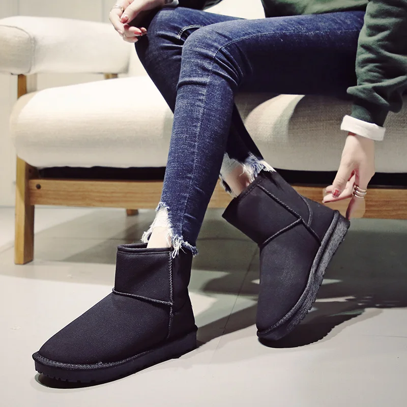 

Women's short boots plus velvet warm snow boots Women's short cotton boots fashion, versatile, durable and comfortable hot sale