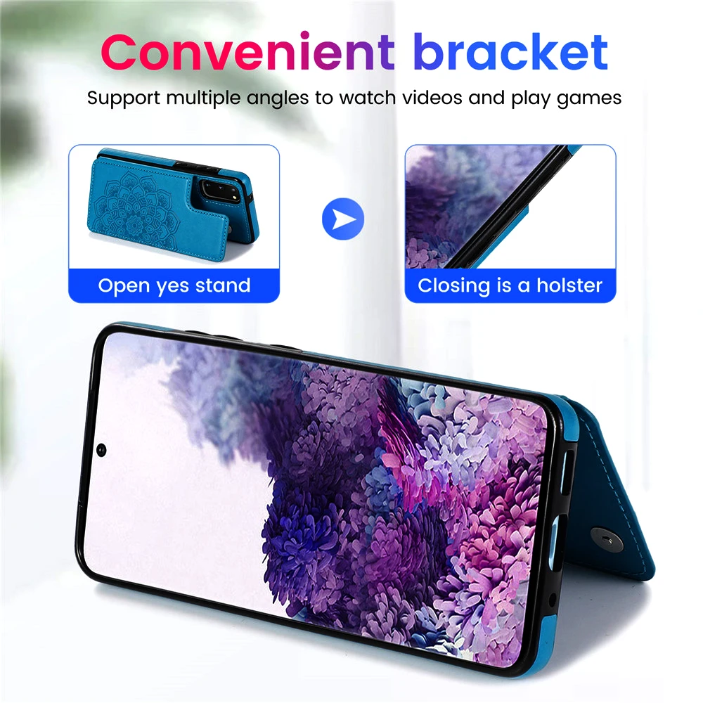 Mandala Leather Wallet Case For Samsung Galaxy S23 S22 S21 S20 FE S10 S9 S8 Note 20 10 9 8 Ultra Plus S7 Edge Cards Phone Cover
