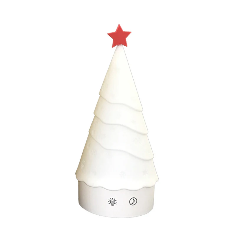 

Christmas Tree Night Light 1200mAH Creative Music Nightlight Silicone Colorful Night Lamp For Children Bedroom Christmas Gift