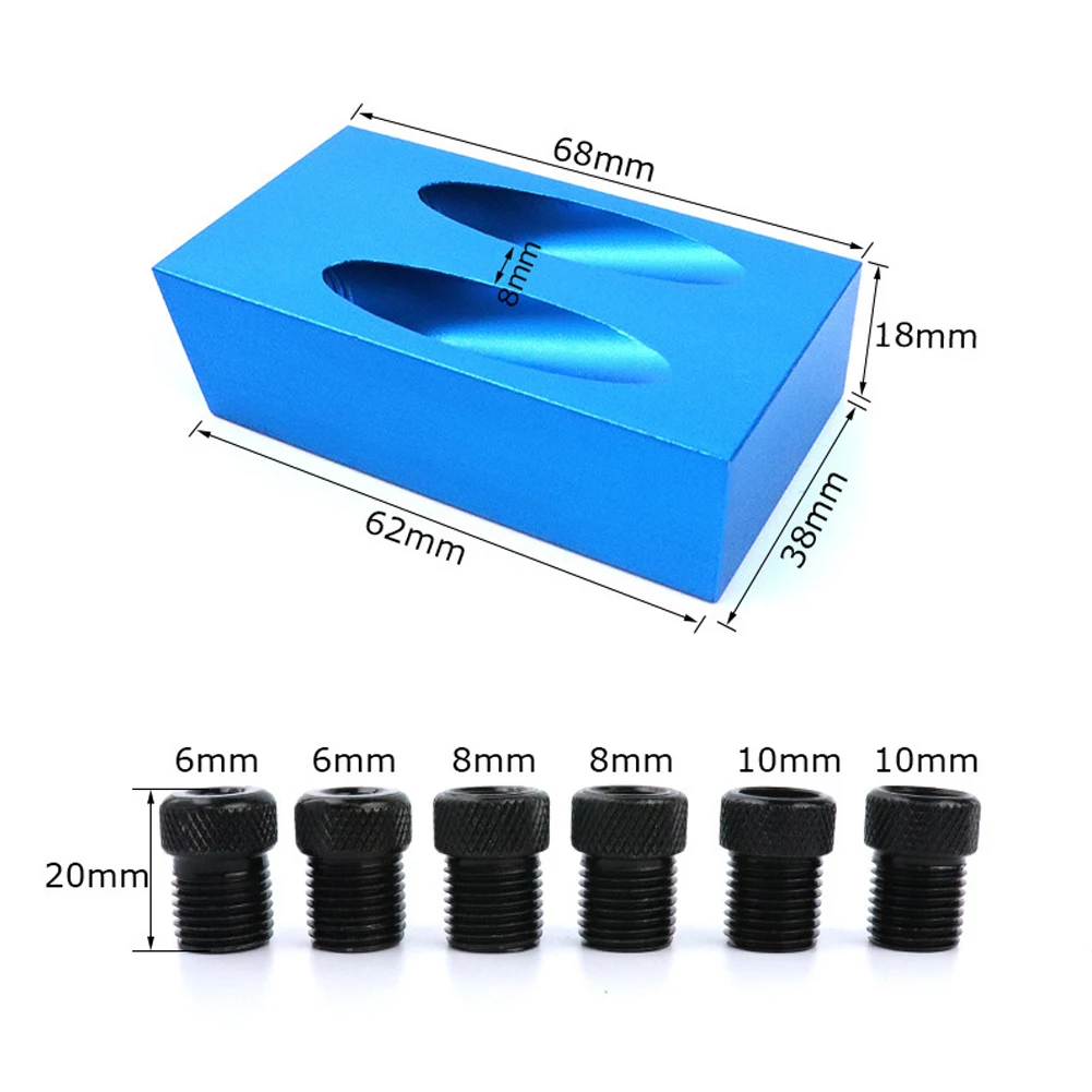 

15 Blue Woodworking Inclined Hole Locator Drill Jig Inclined Hole Positioning Set 6, 8, 10 Mm Nuts Puncher DIY Carpentry Tools