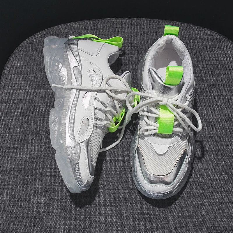 Блестящие туфли для папы женские дышащие кроссовки высокого качества