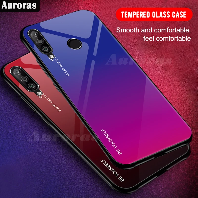 Auroras градиентный чехол из закаленного стекла для Honor 9X телефона полное покрытие s