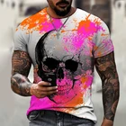Sumer Новые мужские футболки с черепом брендовые панковские стильные мужские футболки с черепом на палец 3Dt-мужские топы в стиле хип-хоп с 3D-принтом черепа раньше dropshi