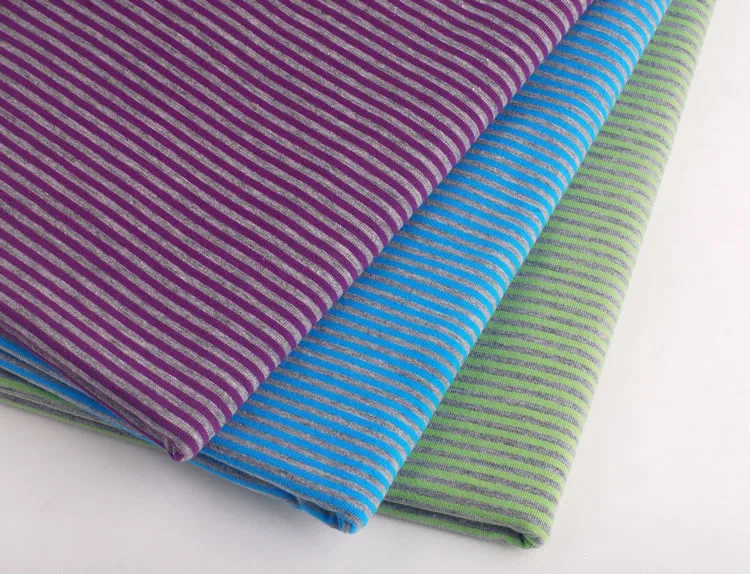 Ткань для одежды сделай сам 2 мм серая цветная полоска 100% хлопок вязание