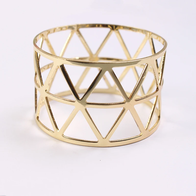 6/10 шт. розовое золото металлические геометрические полые кольца для салфеток