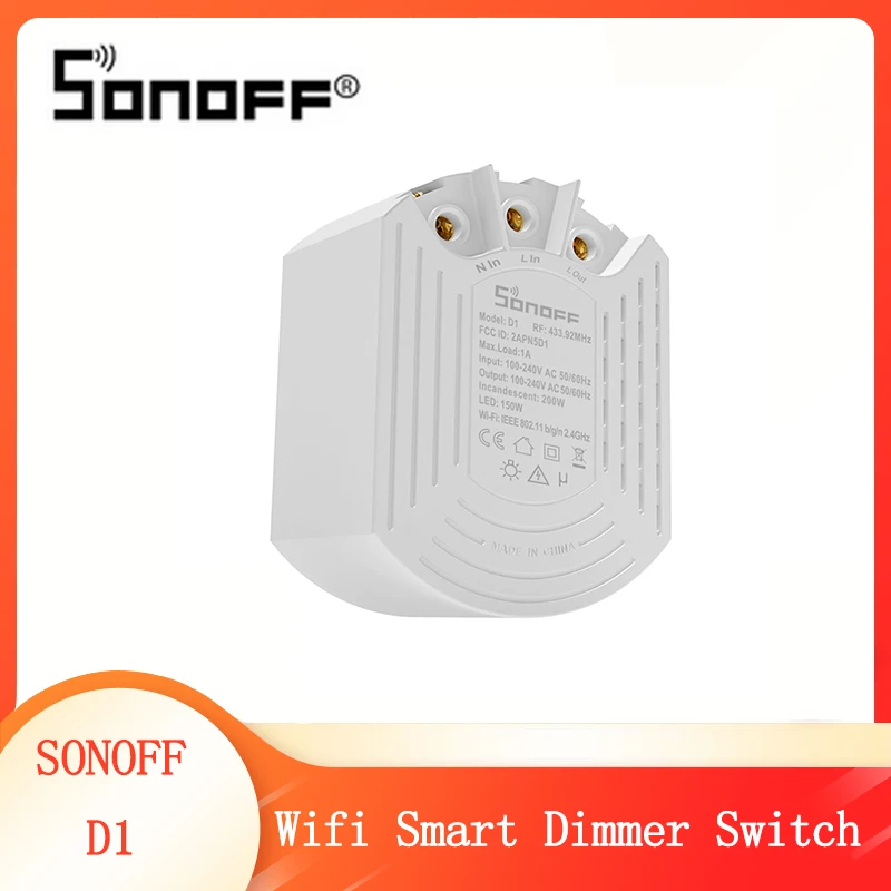 Умный диммер SONOFF D1 Wi Fi DIY умный дом приложение EWeLink голос RM433 RF дистанционное