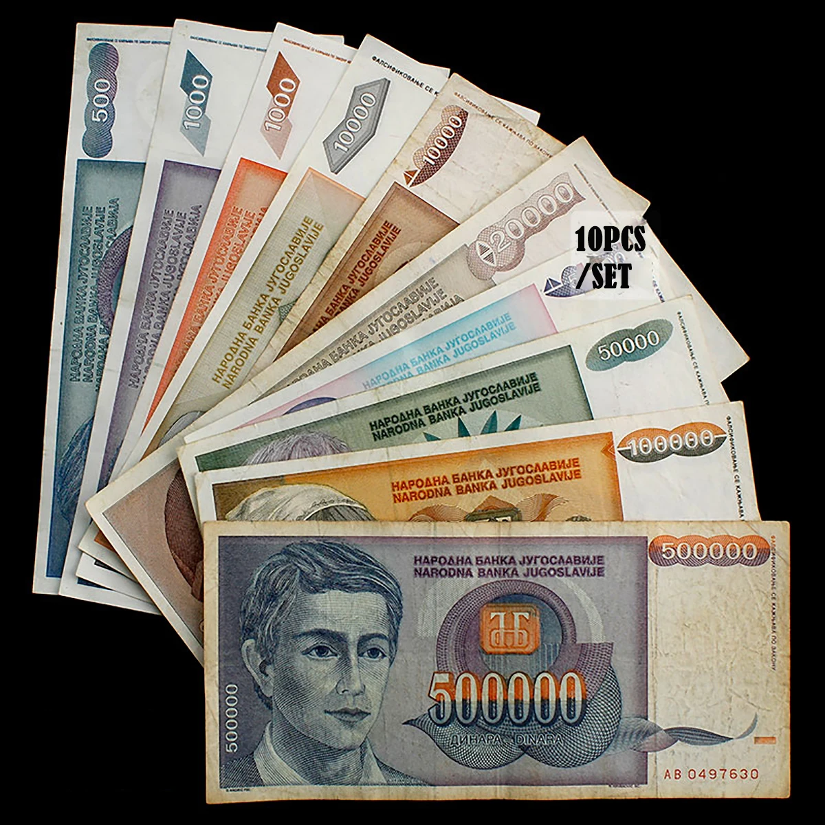 

10 PCS/SET Yugoslavia Used Condition (F) Old Notes ( Check Description) Rare Real Origianl Note World Collection New Year Gift