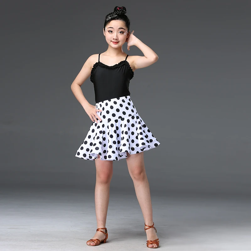 Новинка 2020 детское платье для латиноамериканских танцев юбка с принтом на лямках