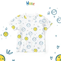 hnne 2021 summer new cartoon print childrens t shirts natural 100 cotton safety fabric unisex boys grils tops kids clothing