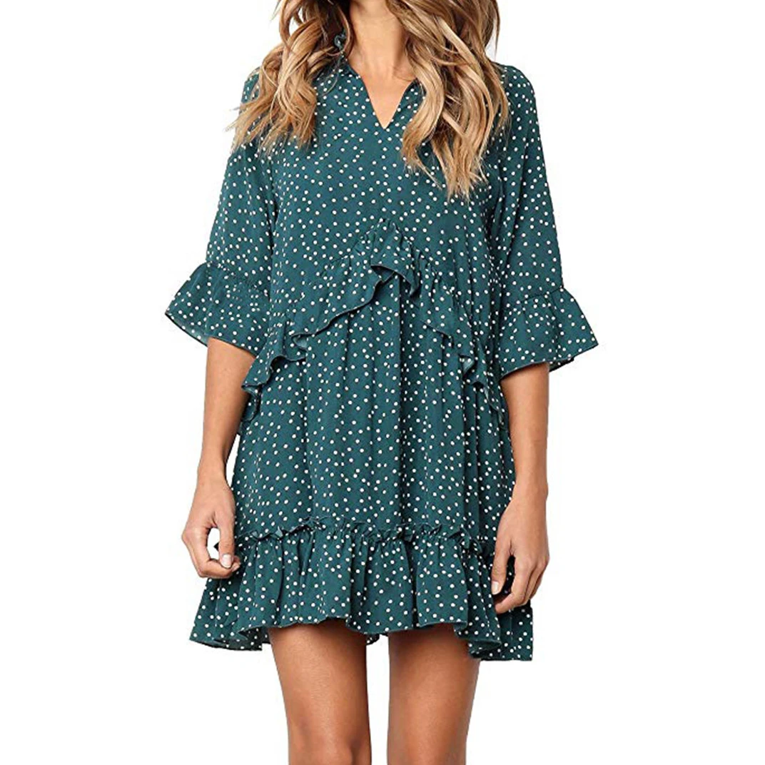 Женские 2021 летнее платье с цветочным рисунком и низким вырезом Boho мини Открытое