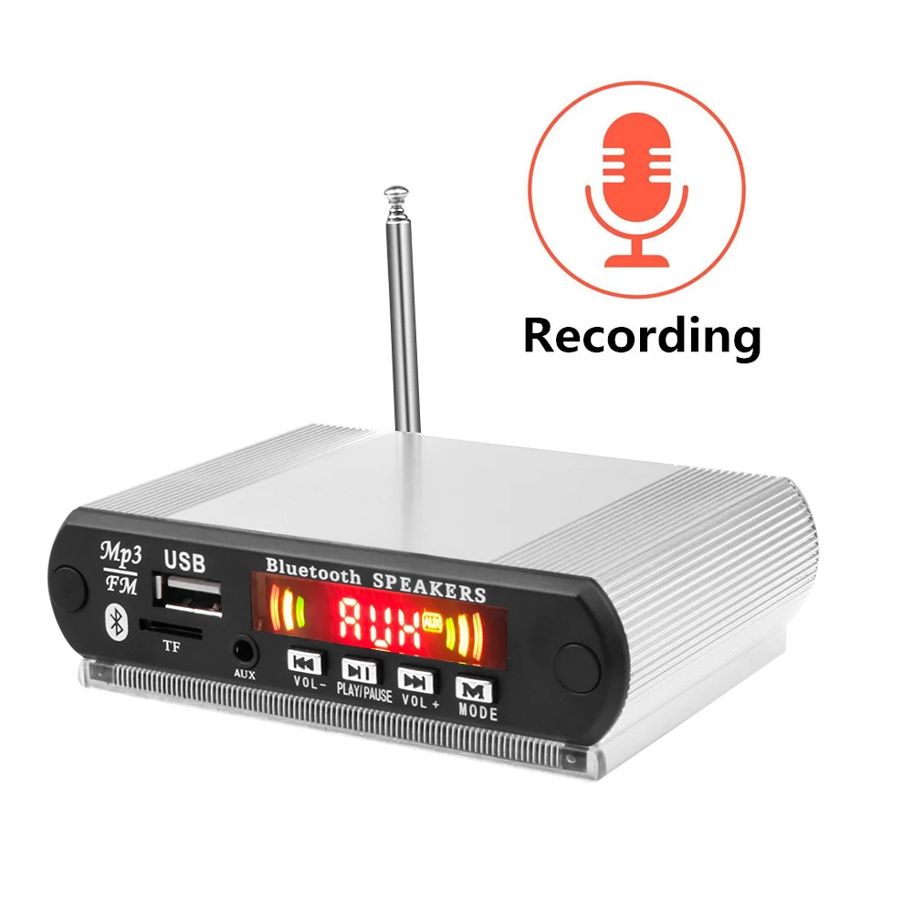 Автомобильный fm-радио модуль обновления Bluetooth громкой связи MP3 декодер плата комплект стерео голосовой Recoder TF карта U диск 3,5 мм аудио вход 12 В