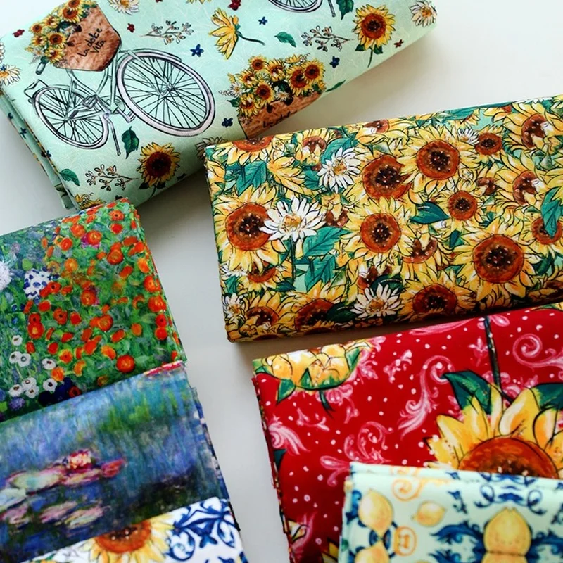 145x50 см Подсолнечник масляная живопись цифровая печать чистого хлопка ткань