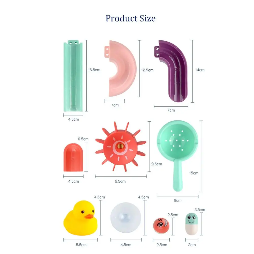

Baby Bath Toys DIY Bath Track Shower Toys With Strong Suction Cup Toddler Duck Bathing Toys For Bathroom Bathtub Kids Water Game
