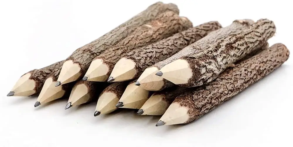 Графитовые деревянные карандаши в деревенском стиле уникальные из березы 12