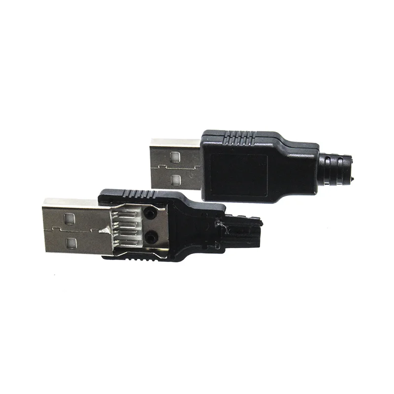 

10 pcs Male USB Type A 4Pin Black Seatless Connector Male Port Jack Tail Sockect Plug Electric Terminals For Samsung Huawei DIY