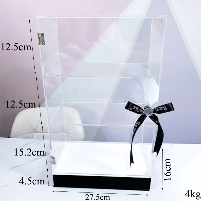 Jewelry Display Acrylic Perfume Storage Box Dust-proof With Cliear Door Cosmetics Cabinet Skin Care Products Desktop Stand