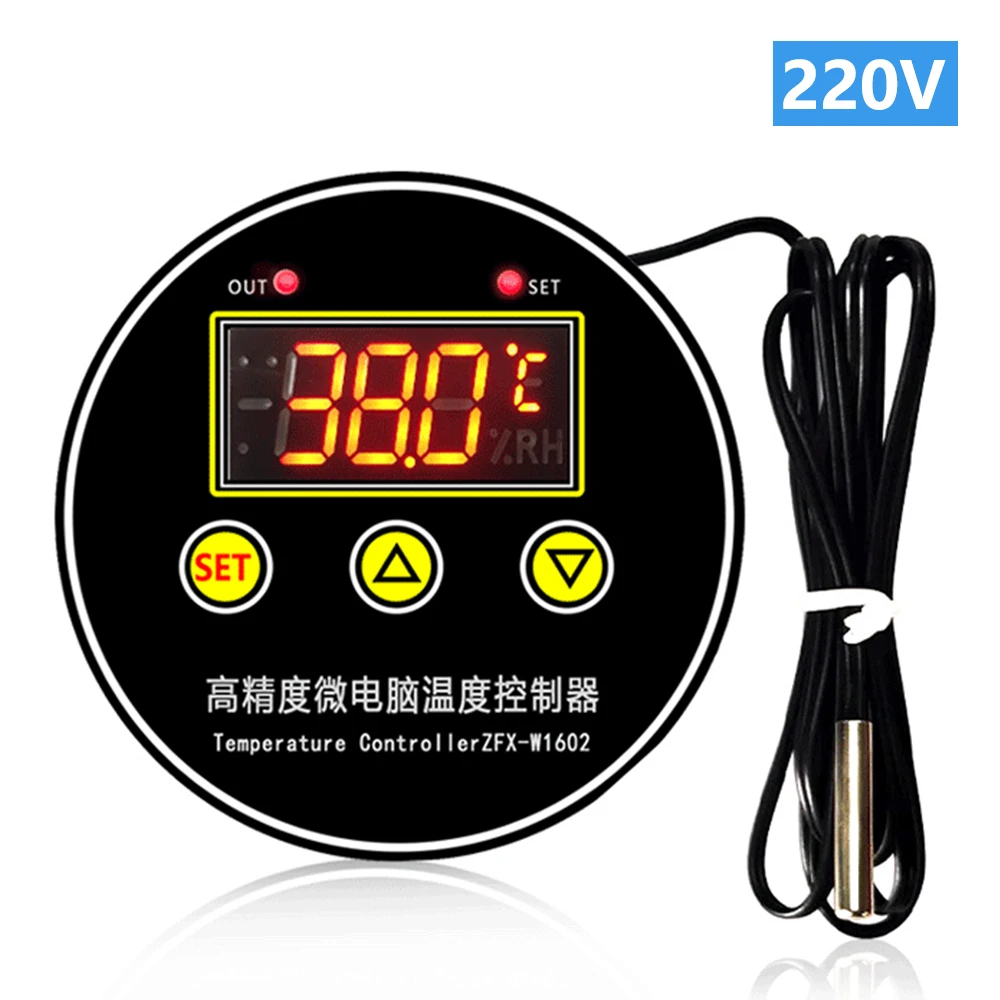 

ZFX-W1602 Digital Temperature Controller Heating Cooling NTC Sensor Temp Control Thermostat Switch for Freezer Fridge Hatching