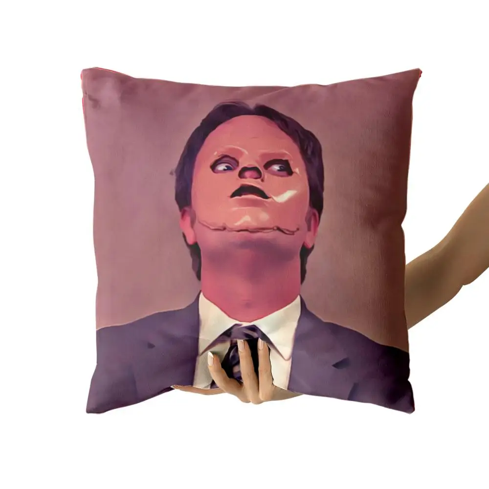 Dwight Schrute маска хлопчатобумажная парусиновая Подушка Пользовательские наволочки