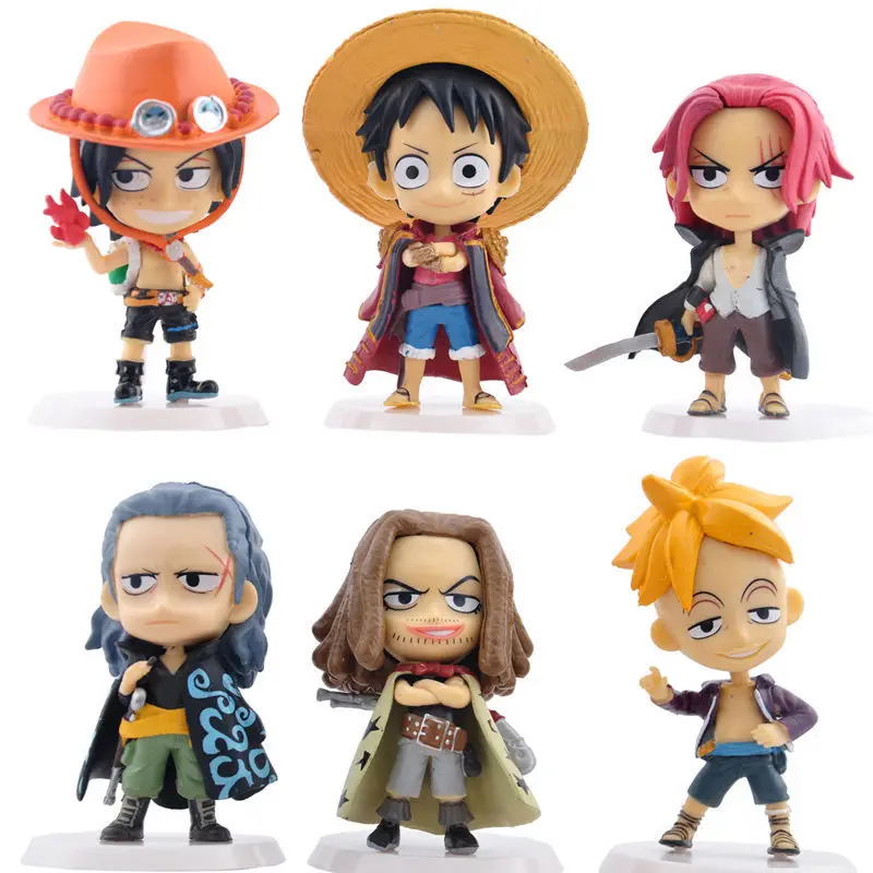 

Anime One Piece Figure Q Luffy Zoro Nami Shanks Chopper Usopp FRANKY Set Collectible Model Decorations Doll Toys For Children