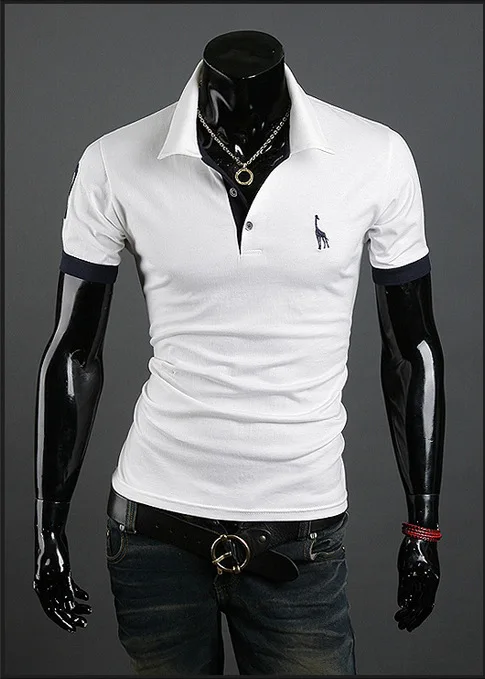 

2019 New Man T Shirt Mens Casual Deer Embroidery Cotton T-Shirt Men Short Sleeve High Quantity Tshirt Men Asian Size 5XL