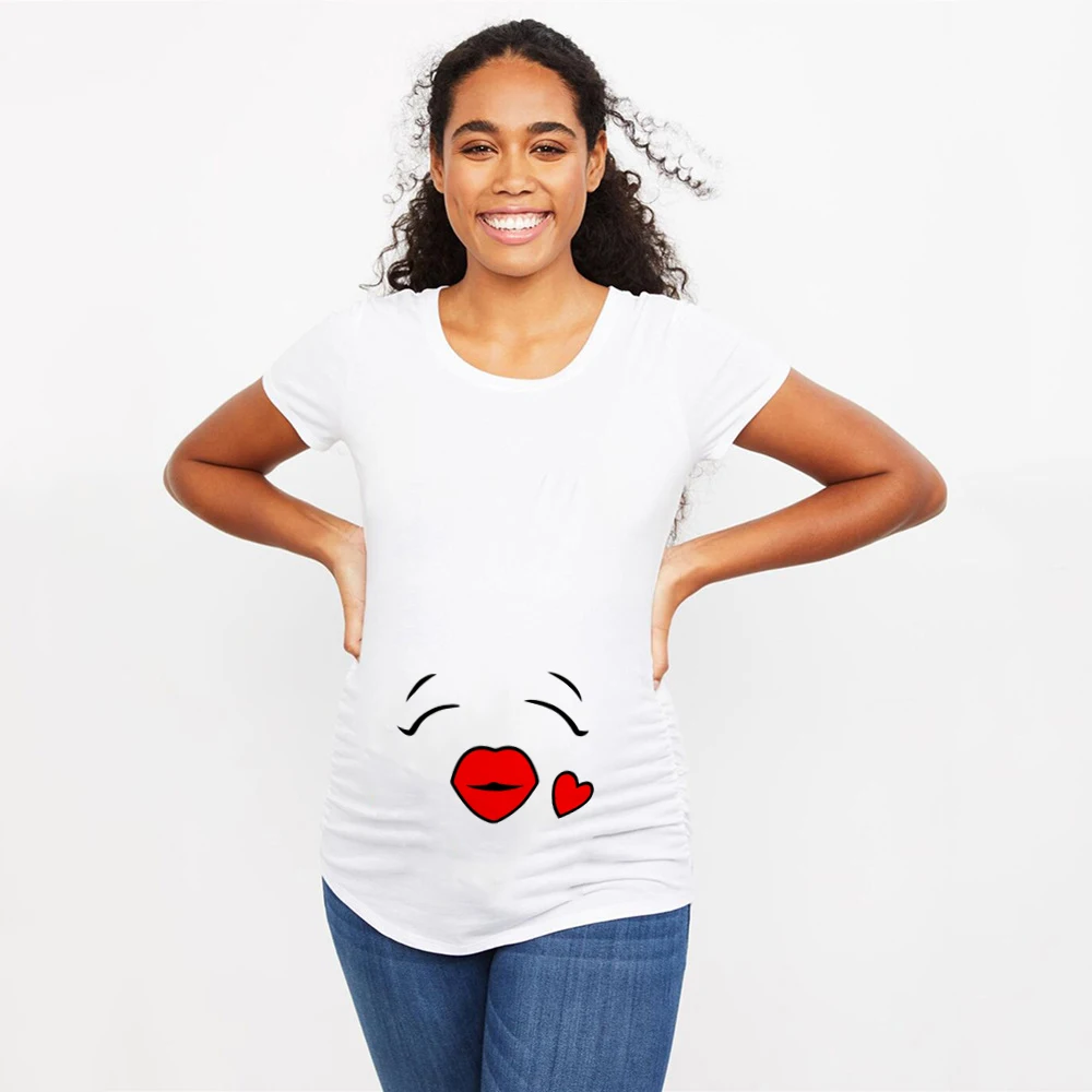 Забавная Футболка для беременных с милой мультяшной надписью на День святого