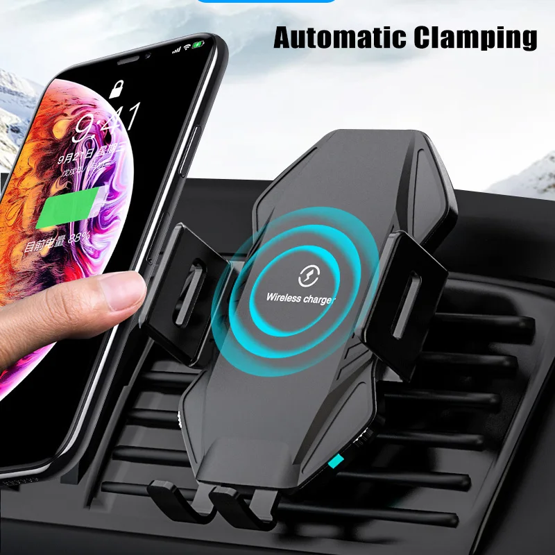 10w fast qi car wireless charger for xiaomi mi 10 11 pro ultra 5g case wireless charging stand car charger phone holder free global shipping