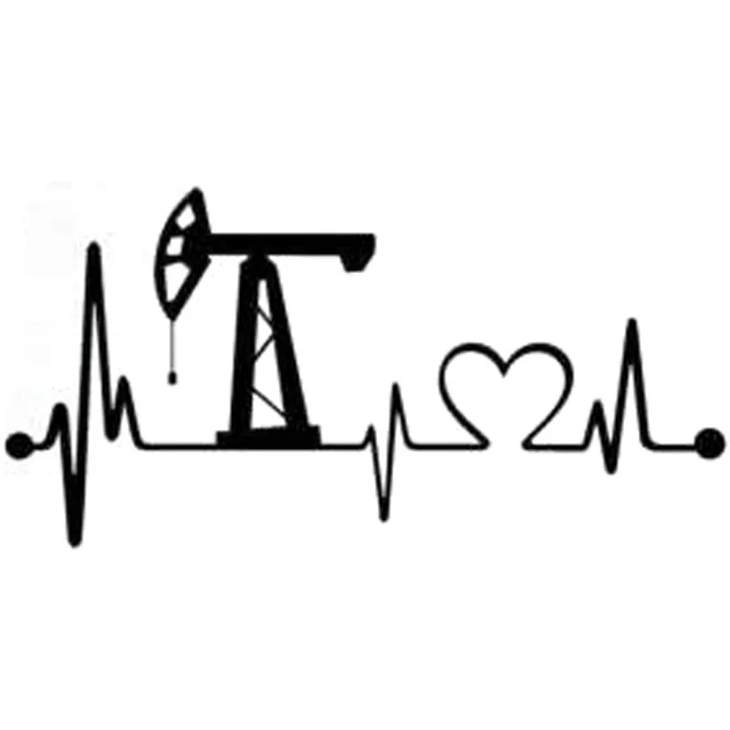 

Car Stickers Oil Field Heartbeat Lifeline Personality PVC Car Decoration Accessories Stickers Waterproof Black/white,18cm*9cm