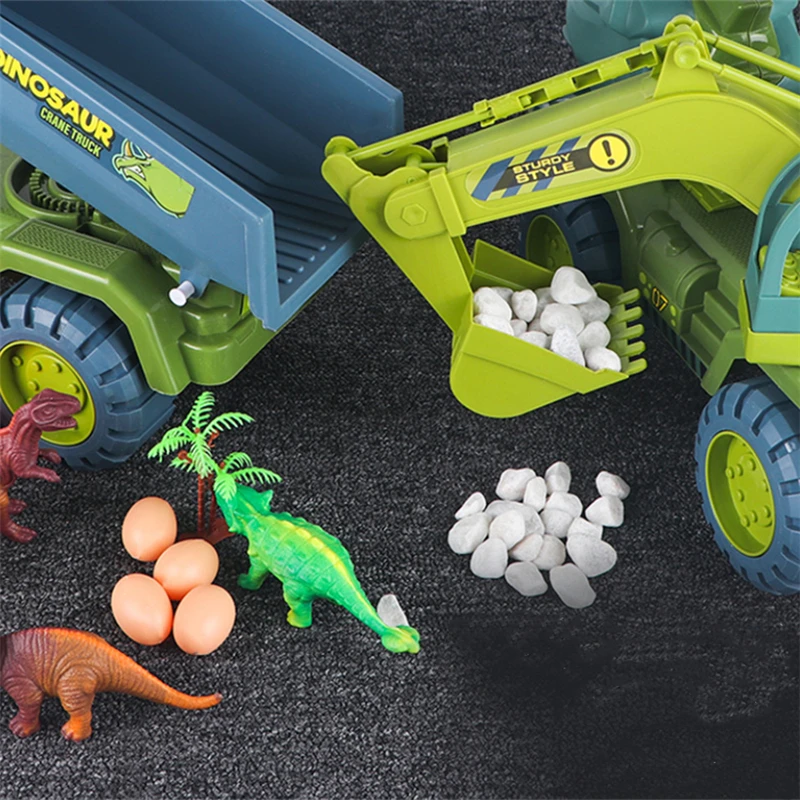 Игрушечный динозавр тираннозавр 38 см Инженерная техника экскаватор кран