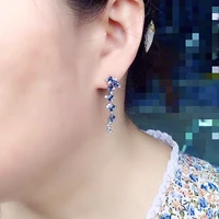design style gemstone silver drop earrings 3mm4mm natural topaz eardrop 925 sterling silver topaz drop earrings