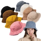 Панама из искусственной овечьей шерсти для женщин, теплая зимняя бархатная шапка, утолщенная уличная Панама в стиле унисекс, шапка рыбака, головной убор